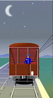 Gif animé chef de gare drapeau